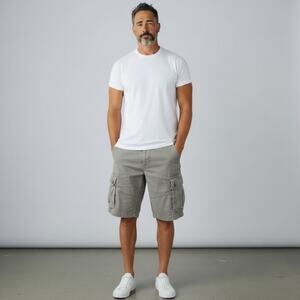 American Eagle Active Flex Cargo Shorts Mens Size 36 Light Gray Classic Casual